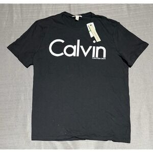 Calvin Klein Cotton Men's Size‎ Large Slim Fit Soft Crew Neck T Shirt Black NWT